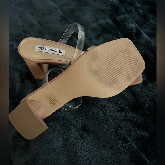 Steve Madden Nude Heels with Clear Straps - Picture 2 of 2
